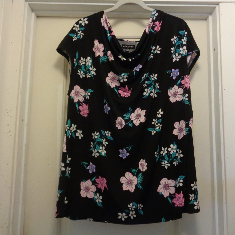SOFT GIRL COQUETTE PRETTY GIRL LANE BRYANT RETRO FLOWERS PRETTY BLOUSE 1…
